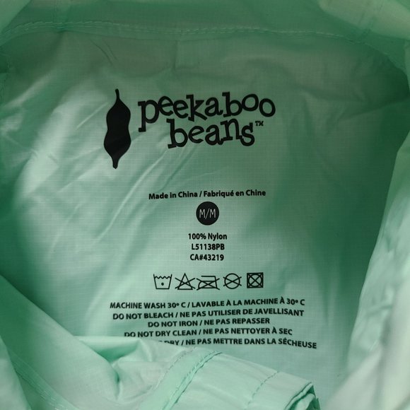 NWT Peekaboo Beans Women's Full Zip Hooded Windbreaker Jacket Size M - Picture 3 of 10